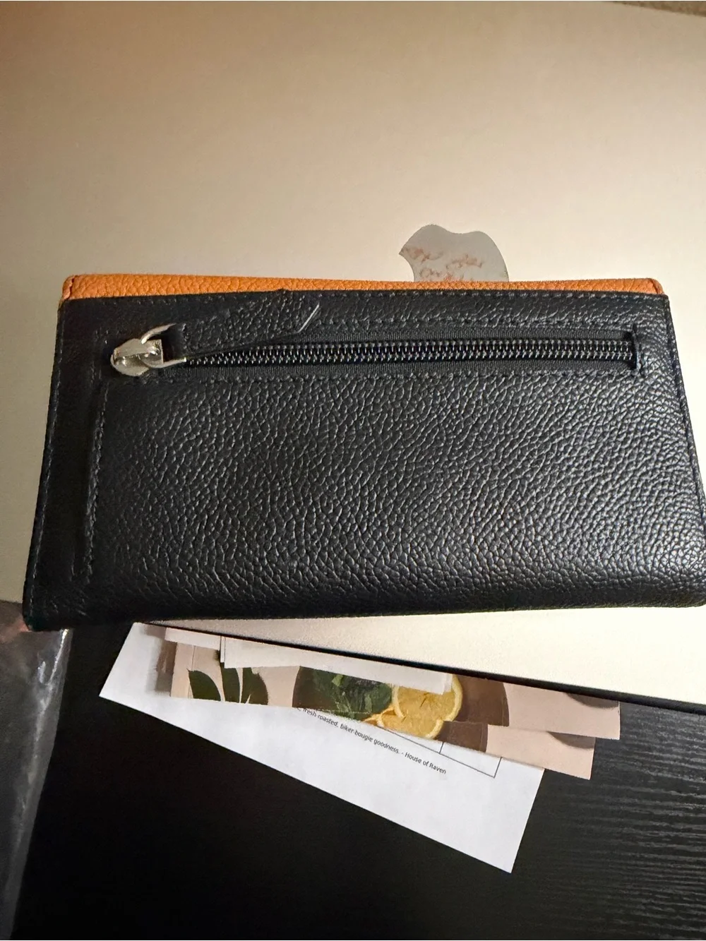 Harley-Davidson Two-Tone Ombre Leather Wallet - Orange and Black RFID